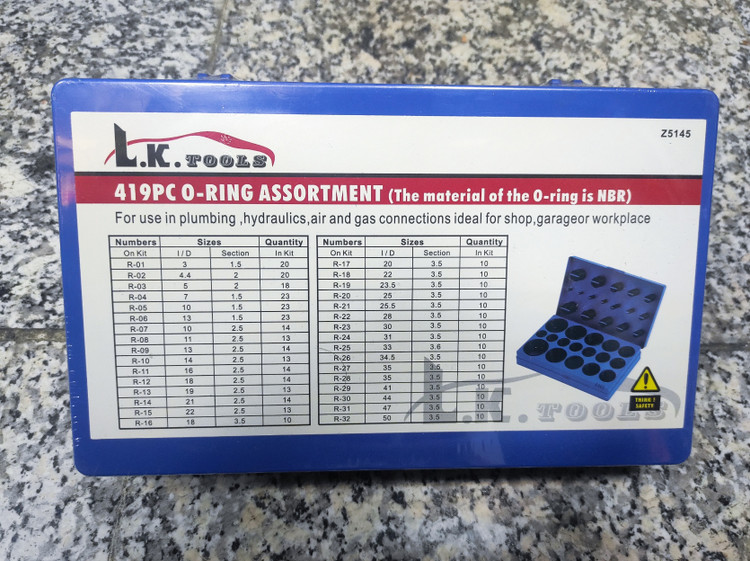 کیت ۴۱۹ عددی اورینگ ۳۲ سایز ۳ - ۵۰ میلیمتر NBR ال کا تولز LK کد:Z5145