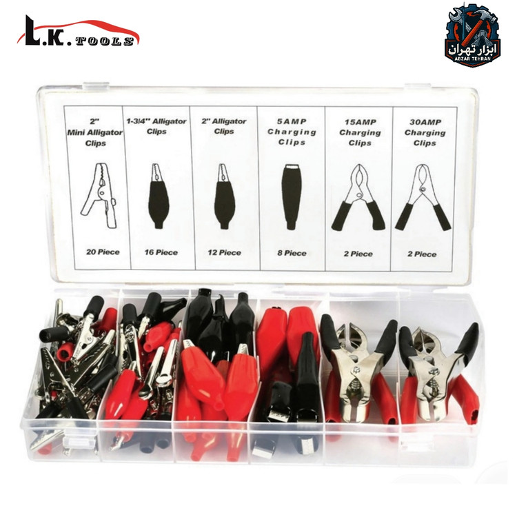 کیت ۶۰ عددی انواع انبر اتصال کوچک و گیره اتصال برند ال کا LK کد:Z5179