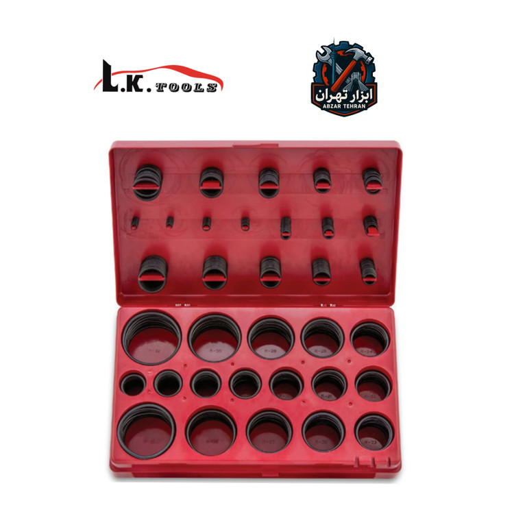 کیت اورینگ ۴۰۷ عددی اینچی برند ال کا LK با ۳۲ سایز "۱/۸ تا "۲ اینچ NBR کد:Z5591