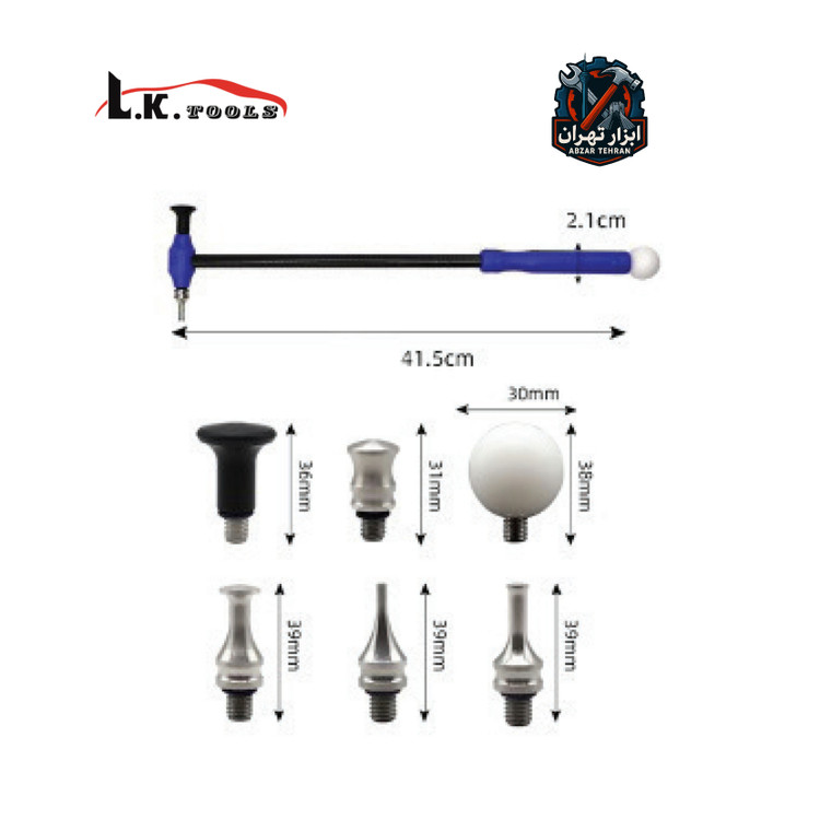 چکش کربنی ۶ سر صافکاری بدون رنگ برند ال کا LK کد:H2198